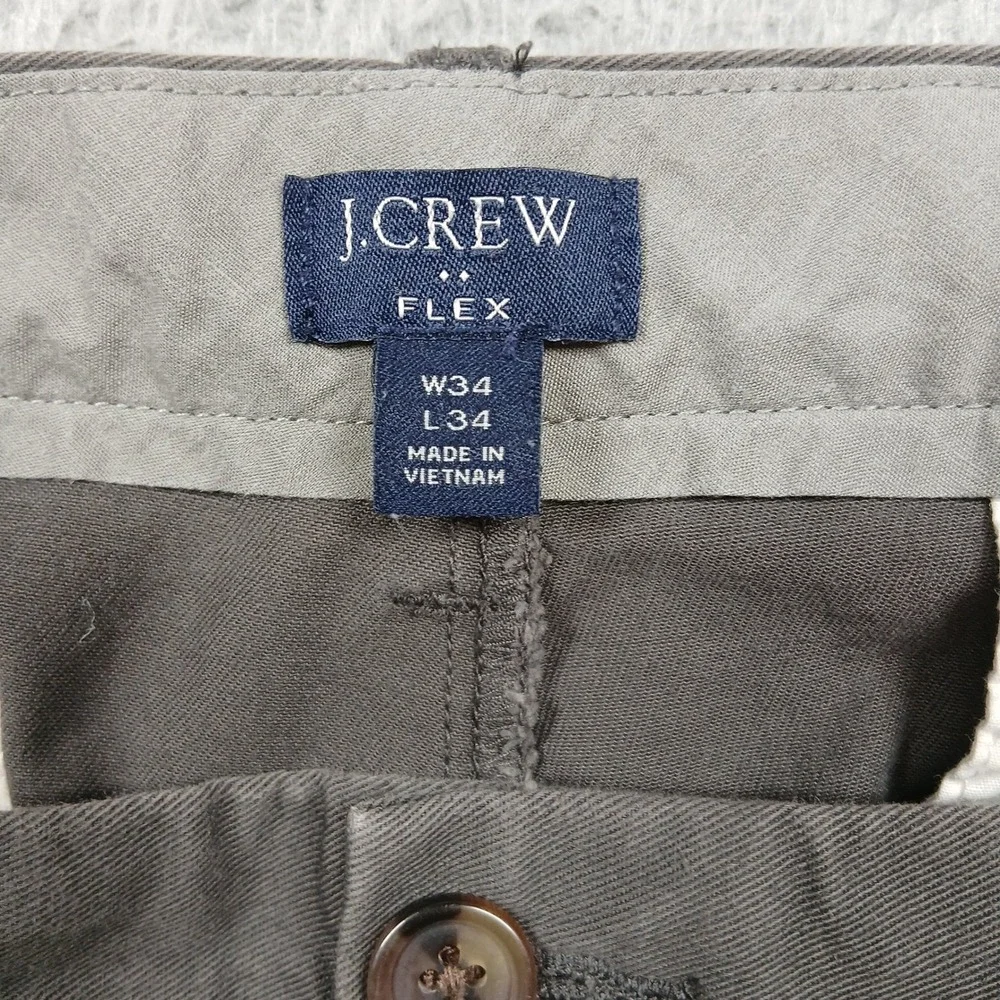 J.Crew Flex Slim Chino Pants Mens‎ 34x34 Gray Stretch